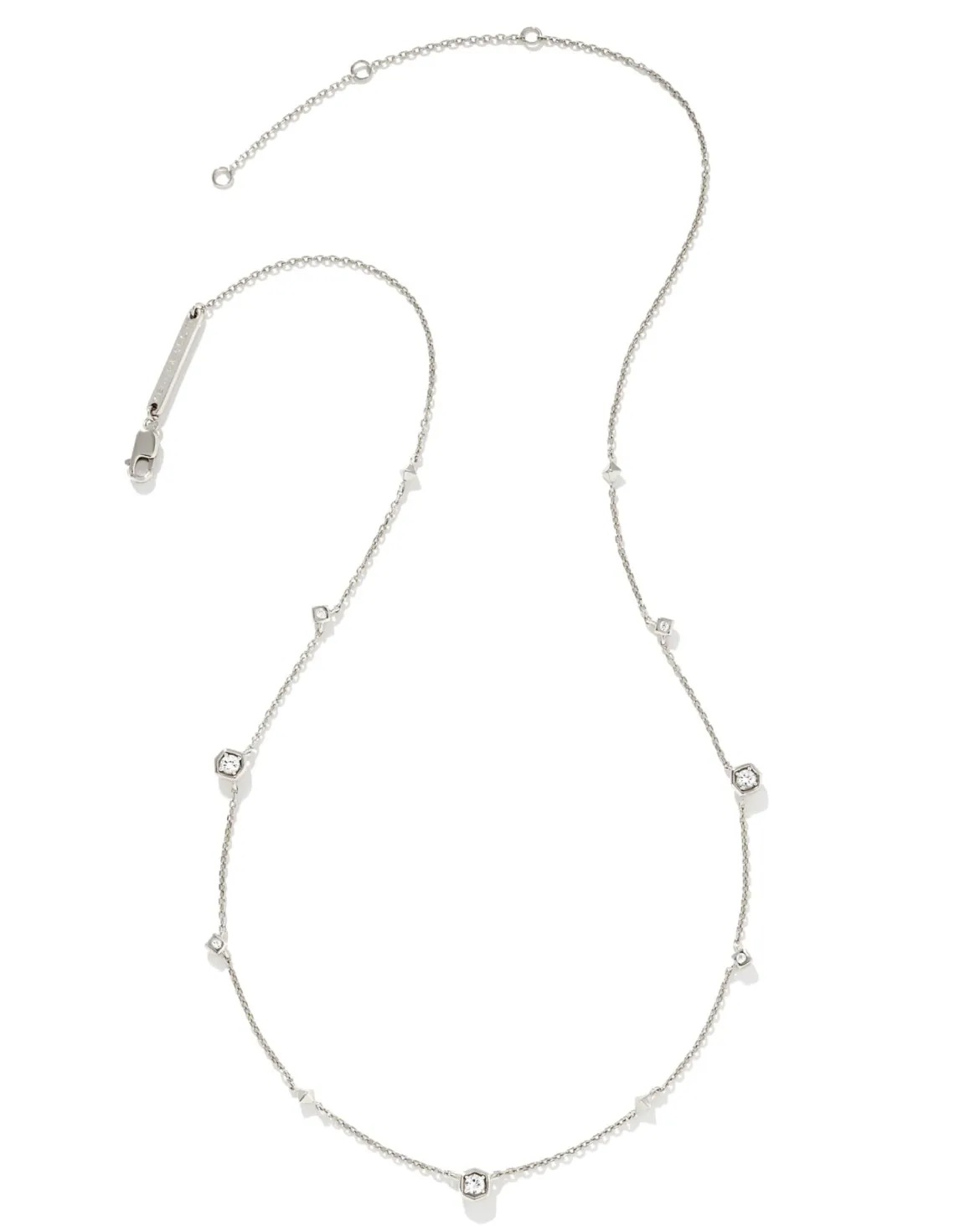 Davie Sterling Silver Trio Strand Necklace in White Sapphire