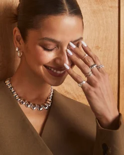 Davie Wide Huggie Earrings in Sterling Silver