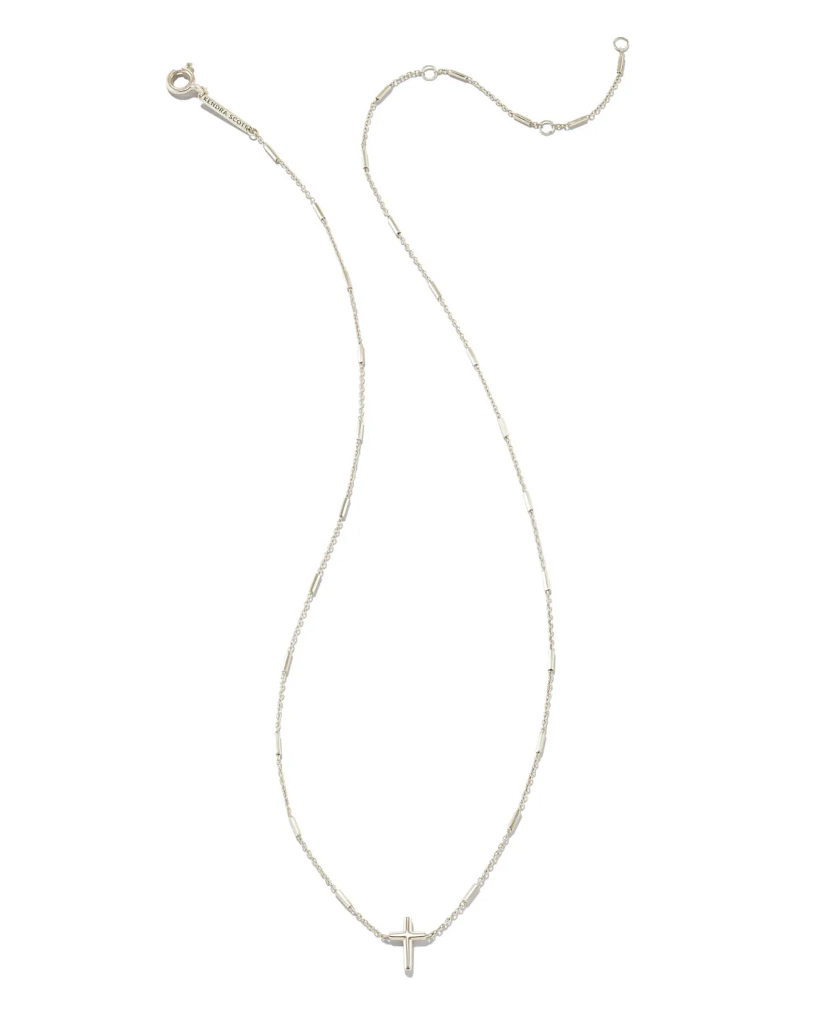Delicate Cross Pendant Necklace in 14k White Gold