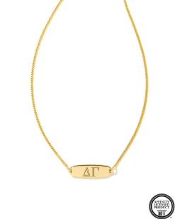Delta Gamma Pendant Necklace in 18k Gold Vermeil