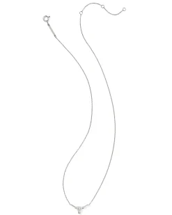 Diamond Accent 14k White Gold Longhorn Necklace in White Diamond