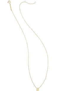 Diamond Accent Letter B 14k Yellow Gold Pendant Necklace in White Diamond