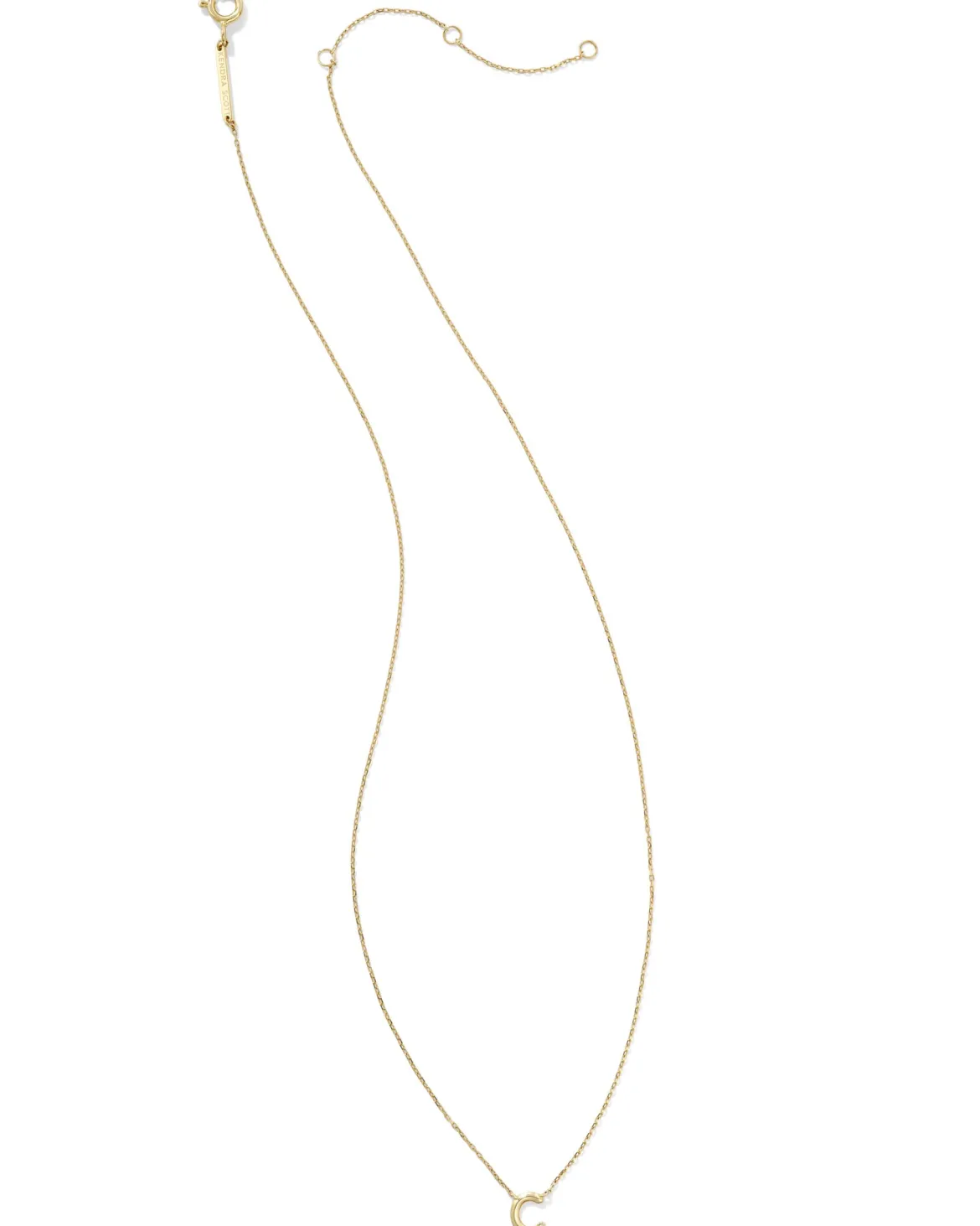 Diamond Accent Letter C 14k Yellow Gold Pendant Necklace in White Diamond