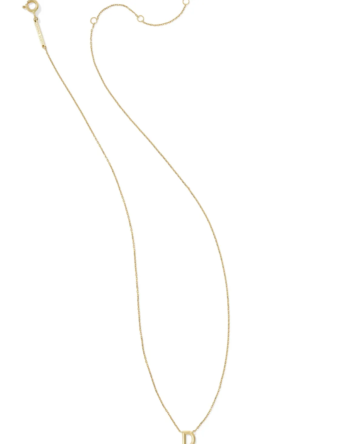 Diamond Accent Letter D 14k Yellow Gold Pendant Necklace in White Diamond
