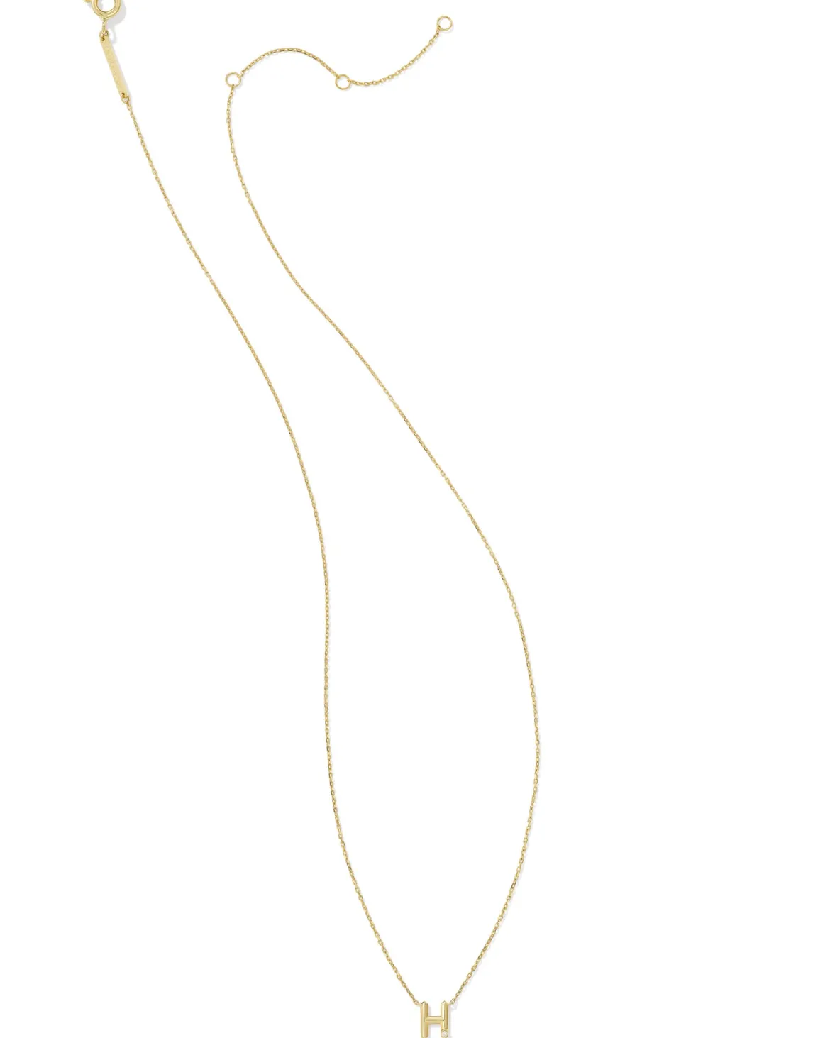 Diamond Accent Letter H 14k Yellow Gold Pendant Necklace in White Diamond