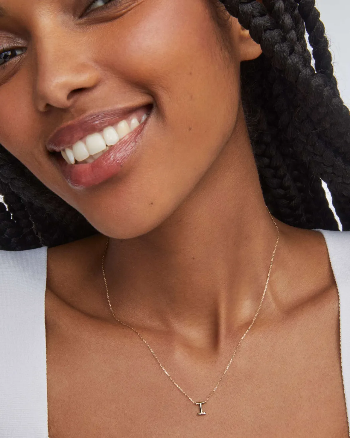 Diamond Accent Letter I 14k Yellow Gold Pendant Necklace in White Diamond