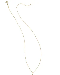Diamond Accent Letter J 14k Yellow Gold Pendant Necklace in White Diamond