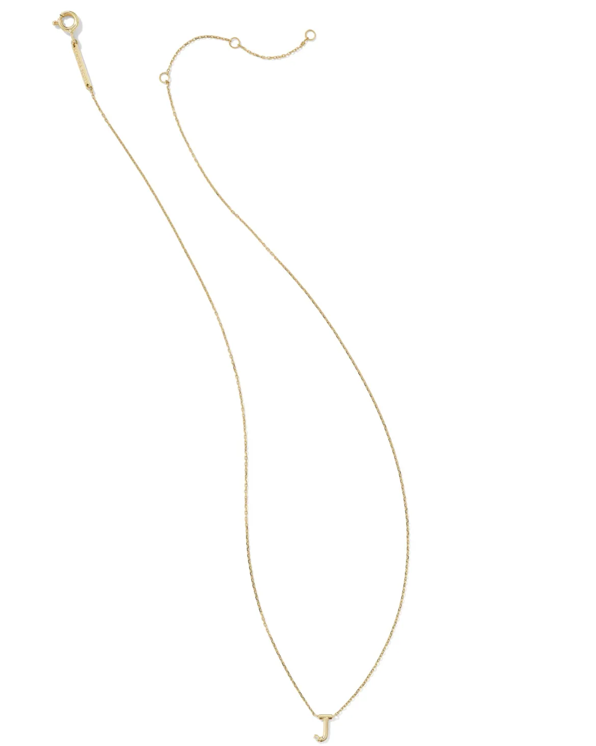 Diamond Accent Letter J 14k Yellow Gold Pendant Necklace in White Diamond