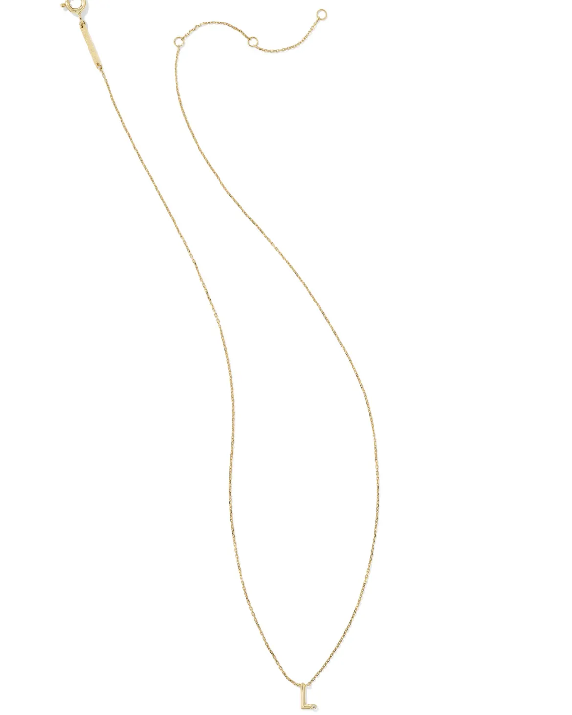 Diamond Accent Letter L 14k Yellow Gold Pendant Necklace in White Diamond