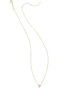 Diamond Accent Letter P 14k Yellow Gold Pendant Necklace in White Diamond