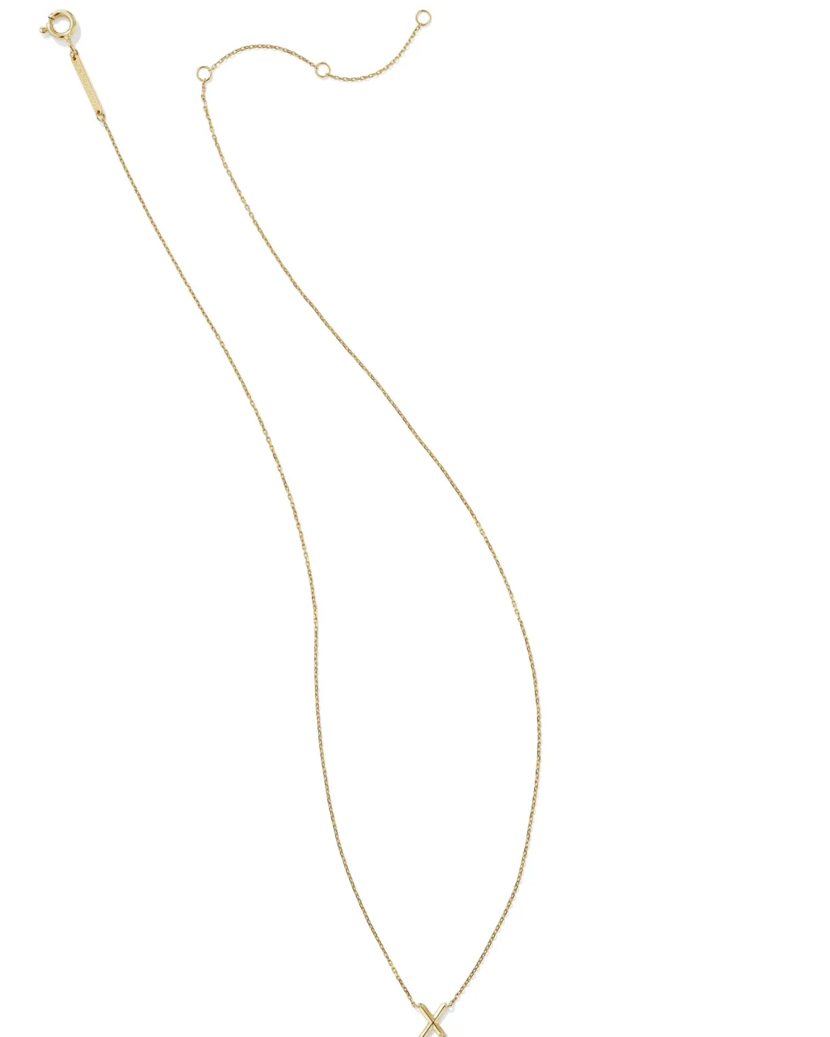 Diamond Accent Letter X 14k Yellow Gold Pendant Necklace in White Diamond
