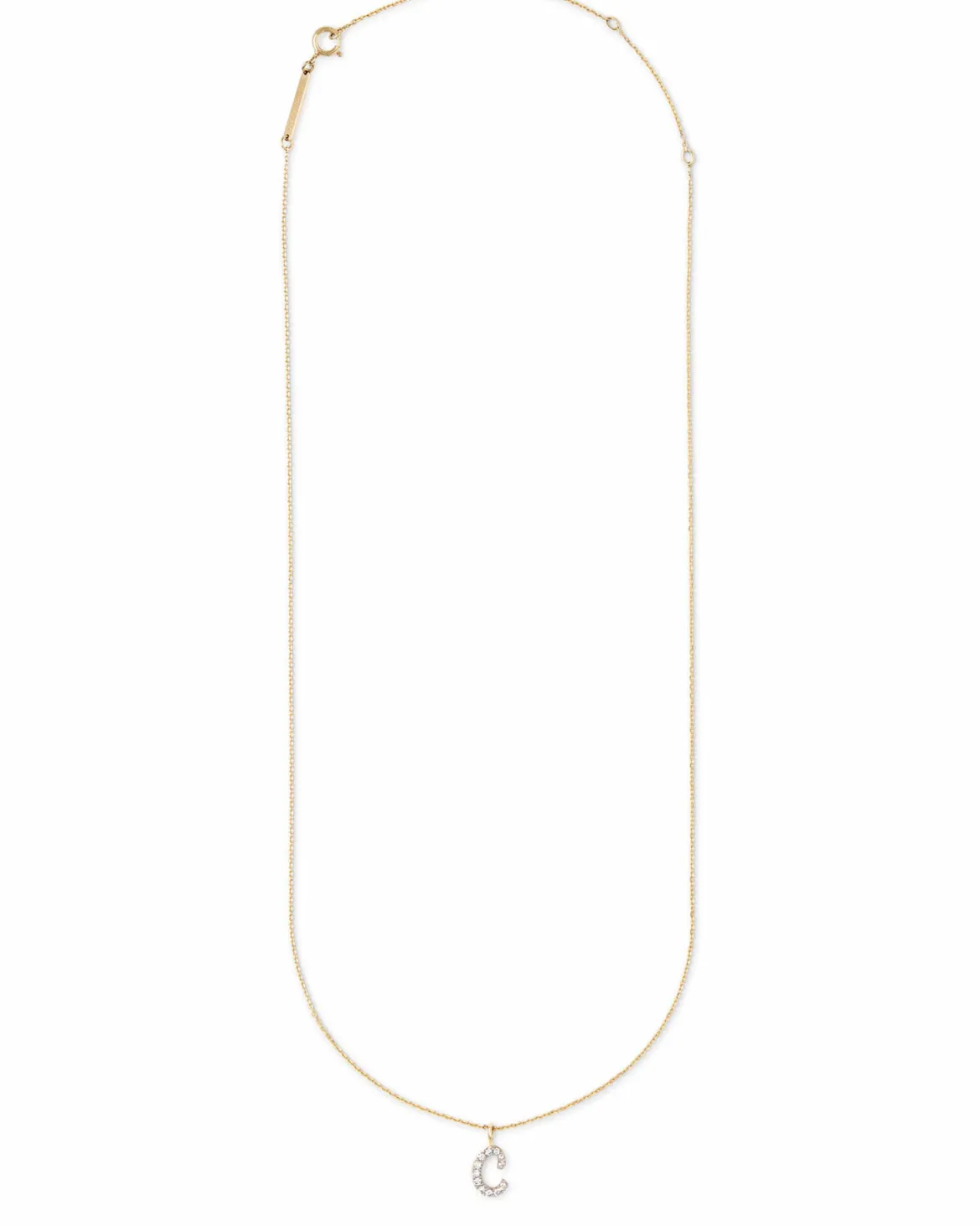 Diamond Letter C Pendant Necklace in 14k Yellow Gold