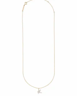 Diamond Letter K Pendant Necklace in 14k Yellow Gold
