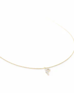 Diamond Letter P Pendant Necklace in 14k Yellow Gold
