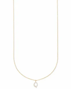 Diamond Letter Q Pendant Necklace in 14k Yellow Gold
