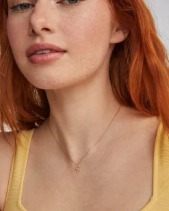 Diamond Letter S Pendant Necklace in 14k Yellow Gold