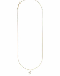 Diamond Letter S Pendant Necklace in 14k Yellow Gold