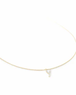 Diamond Letter Y Pendant Necklace in 14k Yellow Gold
