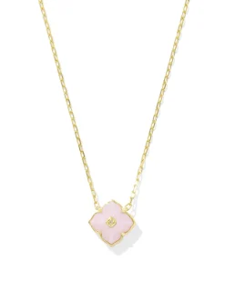 Dira 18k Gold Vermeil Carved Stone Pendant Necklace