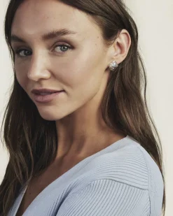 Dira Sterling Silver Metal Stud Earrings