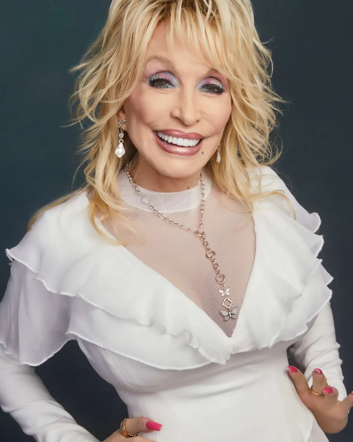 Dolly Parton x Kendra Scott Butterfly Vintage Silver Convertible Drop Earrings
