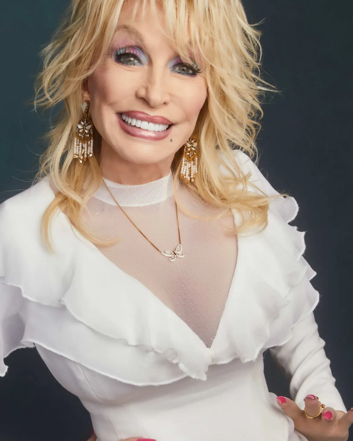 Dolly Parton x Kendra Scott Enamel Butterfly Vintage Gold Short Pendant Necklace