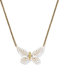Dolly Parton x Kendra Scott Enamel Butterfly Vintage Gold Short Pendant Necklace