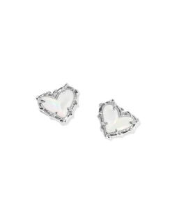 Dolly Parton x Kendra Scott Patchwork Ari Heart Silver Stud Earrings