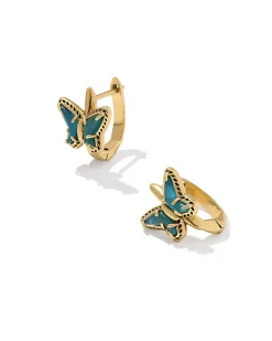 Dolly Parton x Kendra Scott Butterfly Vintage Gold Huggie Earrings