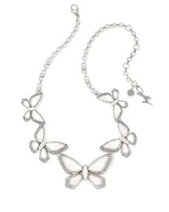 Dolly Parton x Kendra Scott Vintage Silver 1974 Butterfly Statement Necklace in Ivory Mother-of-Pearl