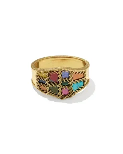 Dolly Parton x Kendra Scott Patchwork Vintage Gold Statement Bracelet