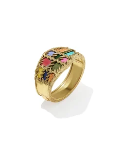 Dolly Parton x Kendra Scott Patchwork Vintage Gold Statement Bracelet