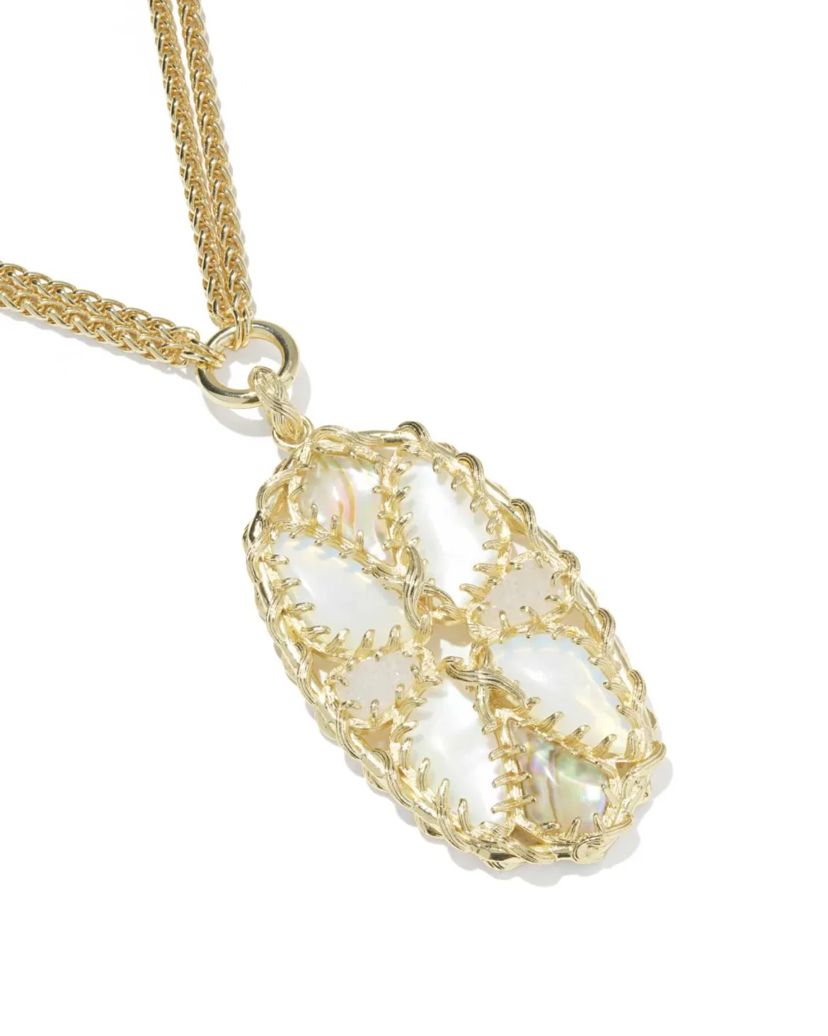 Dolly Parton x Kendra Scott Patchwork Gold Long Pendant Necklace