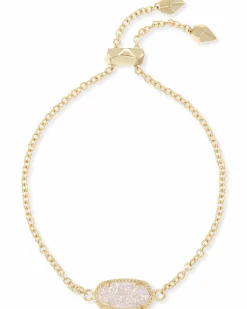 Elaina Gold Adjustable Chain Bracelet in Iridescent Drusy