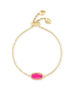 Elaina Gold Adjustable Chain Bracelet in Azalea Illusion