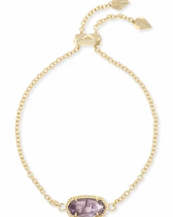 Elaina Gold Adjustable Chain Bracelet in Amethyst