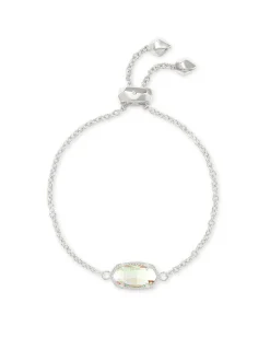 Elaina Silver Adjustable Chain Bracelet in Dichroic Glass