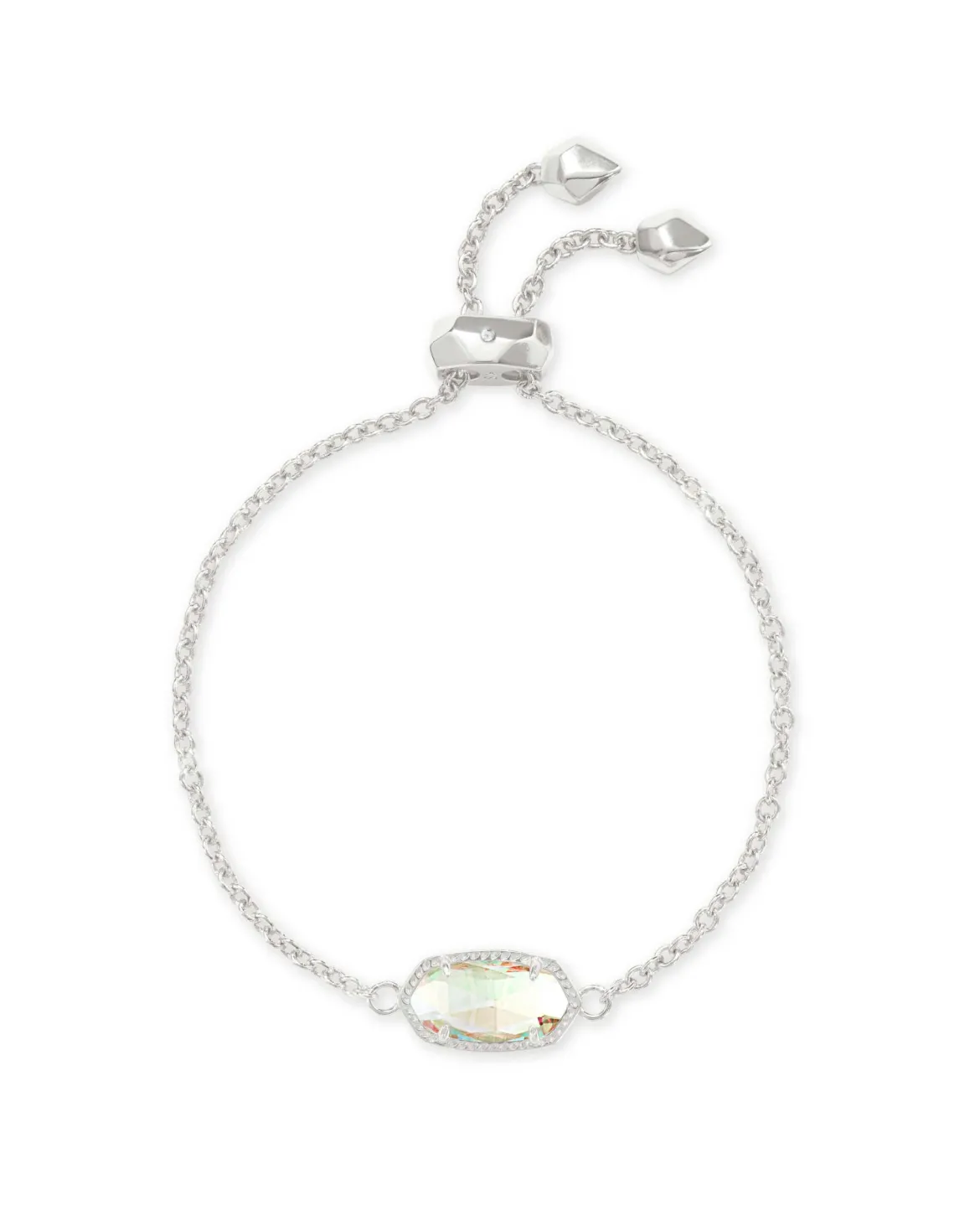 Elaina Silver Adjustable Chain Bracelet in Dichroic Glass