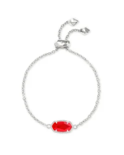 Elaina Silver Adjustable Chain Bracelet in Red Illusion