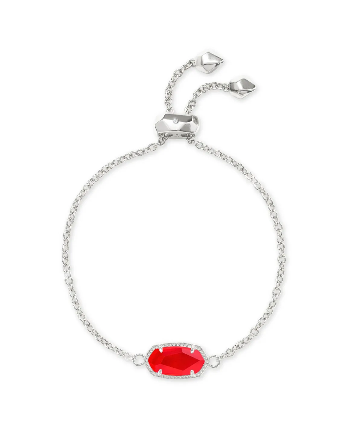 Elaina Silver Adjustable Chain Bracelet in Red Illusion