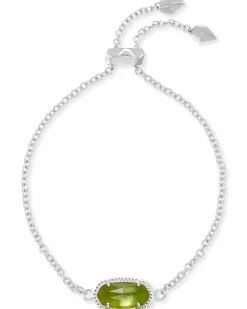 Elaina Silver Adjustable Chain Bracelet in Peridot Illusion