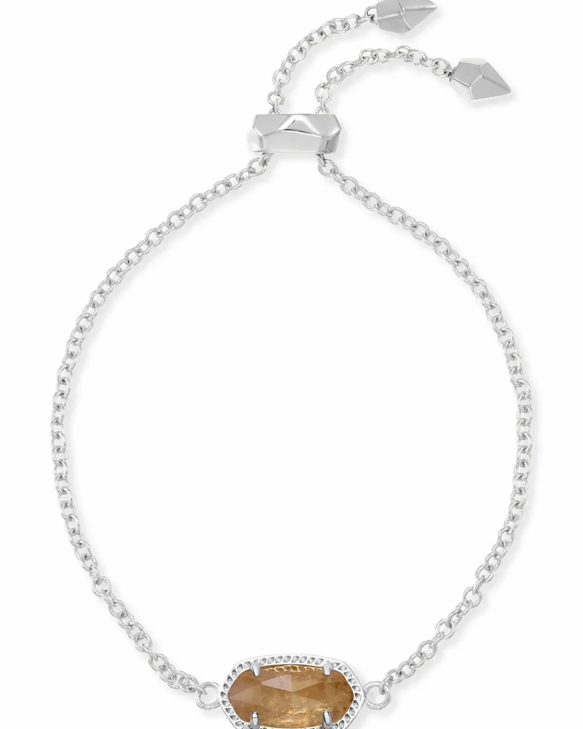 Elaina Silver Adjustable Chain Bracelet in Citrine