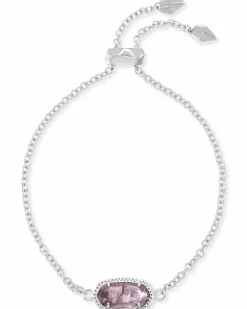 Elaina Silver Adjustable Chain Bracelet in Amethyst