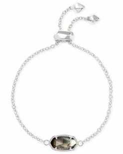 Elaina Silver Chain Bracelet in Black Mother-of-Pearl