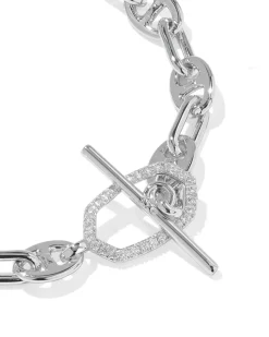 Elaina Toggle Silver Link and Chain Bracelet