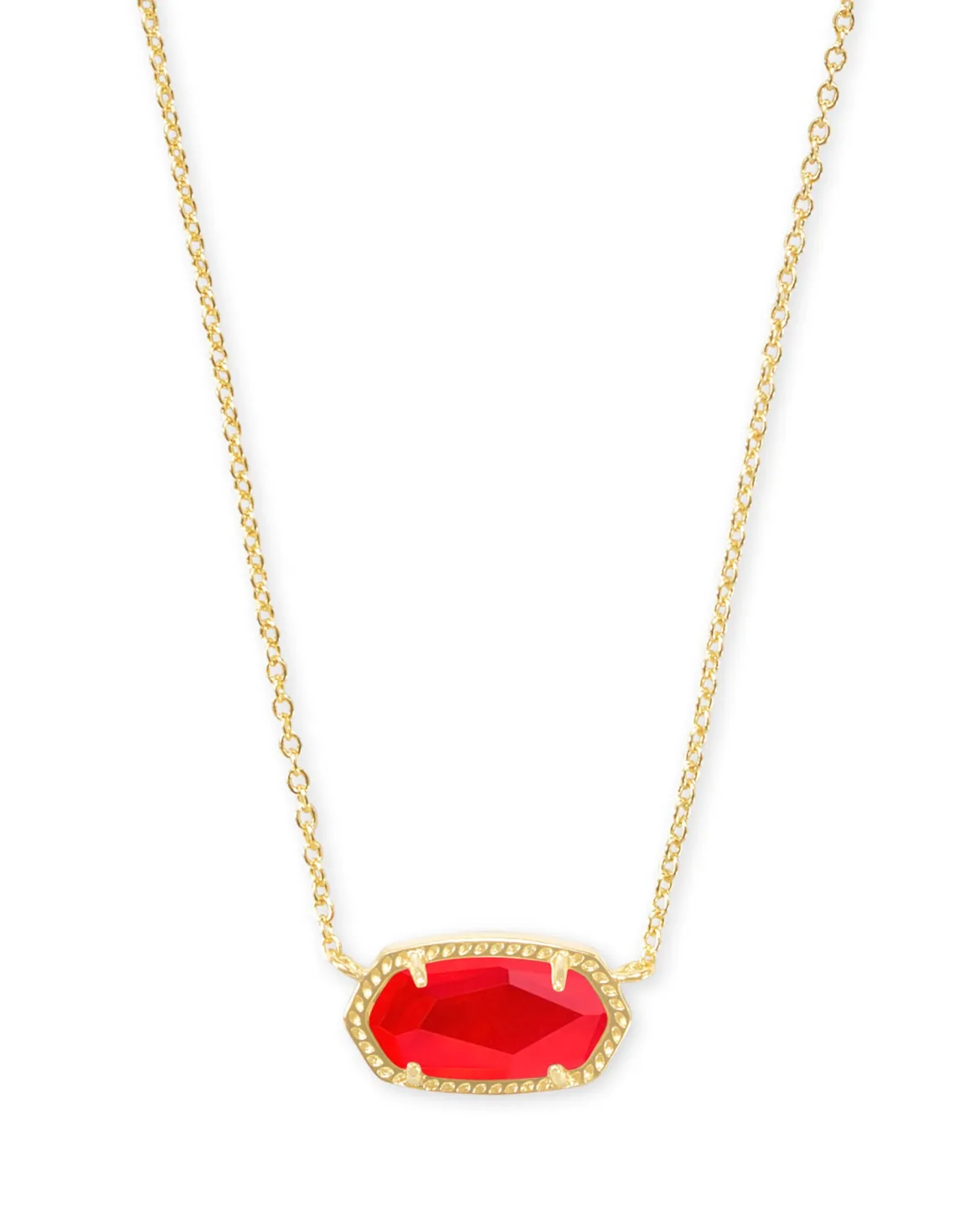 Elisa Gold Pendant Necklace in Red Illusion