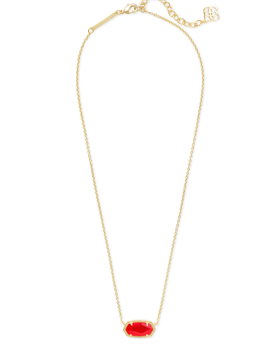 Elisa Gold Pendant Necklace in Red Illusion
