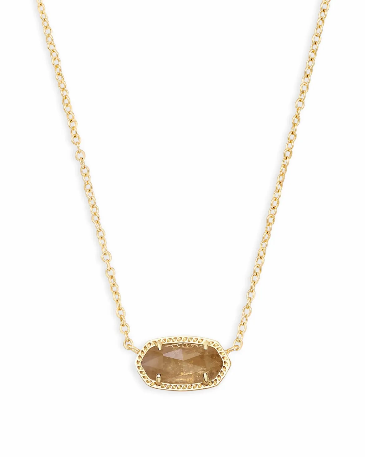 Elisa Gold Pendant Necklace in Citrine