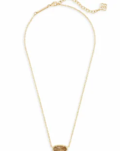 Elisa Gold Pendant Necklace in Citrine