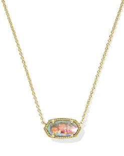 Elisa Gold Pendant Necklace in Dichroic Glass